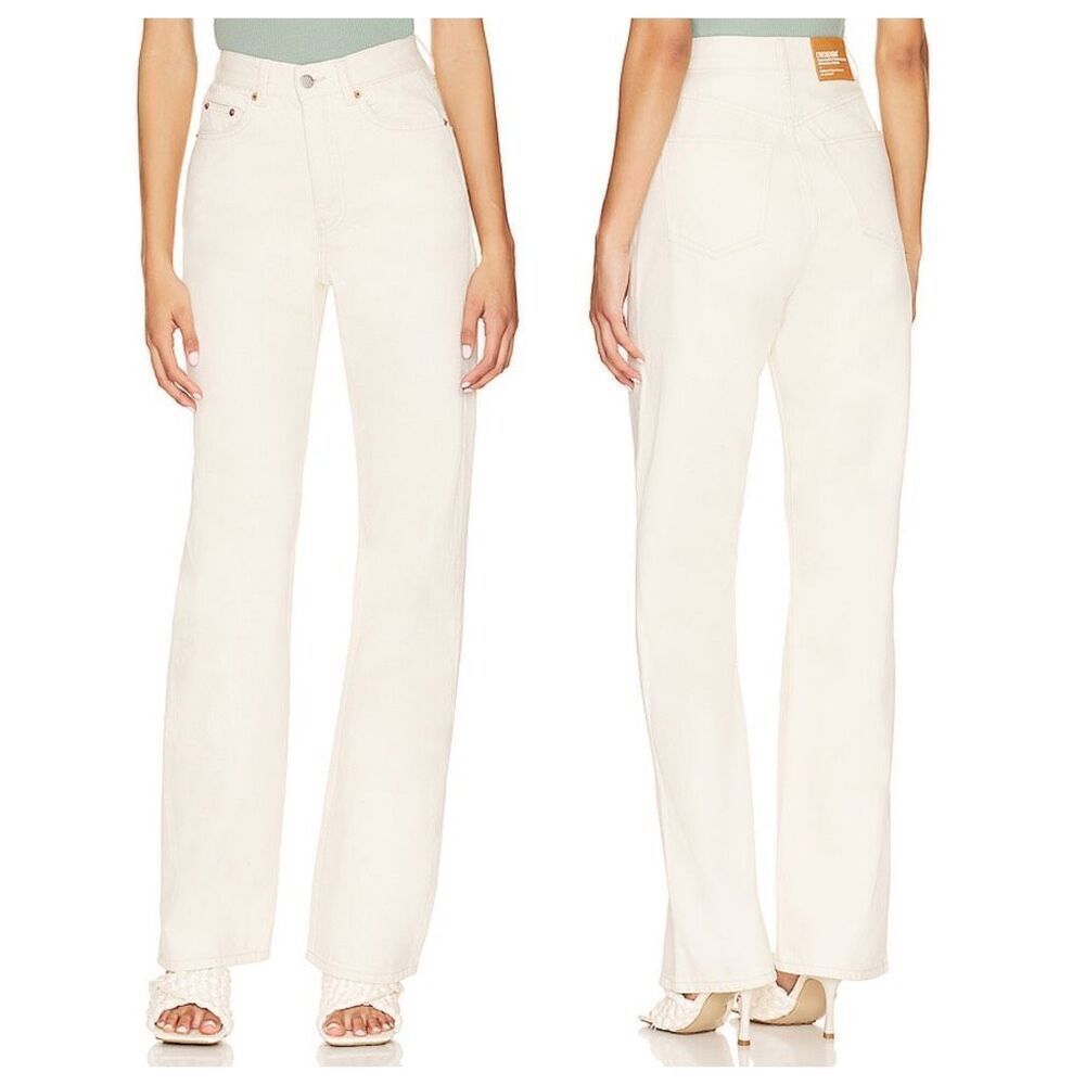 NWT Dr Denim‎ | Revolve  Echo Straight High -Rise Cotton Jeans Ecru 26/34